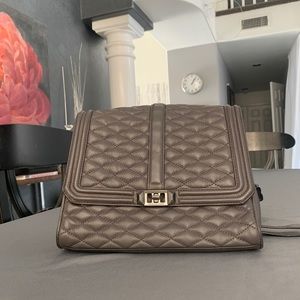 REBECCA MINKOFF LOVE GRAY LEATHER BACKPACK